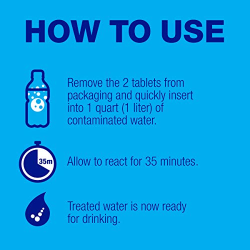 Potable Aqua Water Purification, Water Treatment Tablets - 50 Count Twin Pack