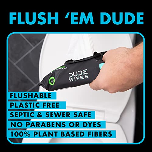 DUDE Wipes Flushable Wipes Dispenser, Unscented Wet Wipes with Vitamin-E & Aloe for at-Home Use, Septic and Sewer Safe, 48 Count (144ct, Pack of 3)