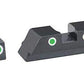 AmeriGlo Classic Sight 3 Dot Compatible with Glock, Green w/White Outline Front/Rear GL-113