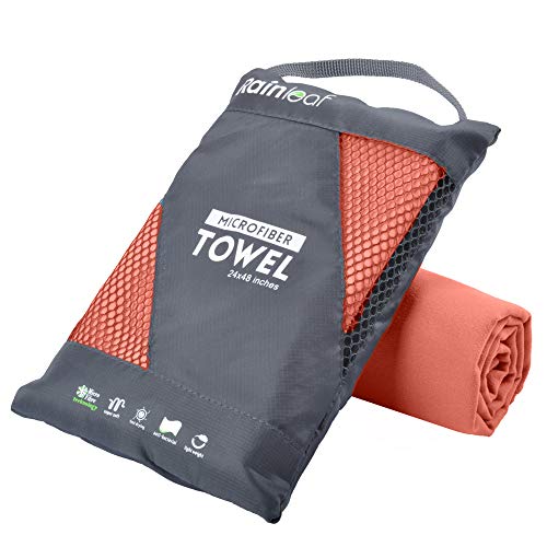 Rainleaf Microfiber Towel,Brick Red,40 X 72 Inches