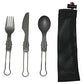 Valtcan Titanium Folding Cutlery 3 Pc Utensil Set