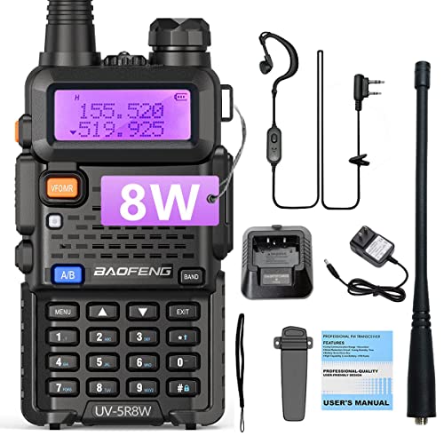 BaoFeng UV-5R 8W High Power Two Way Radio Ham Radio Dual Band Portable Radio Tri-Power Handheld Walkie Talkies